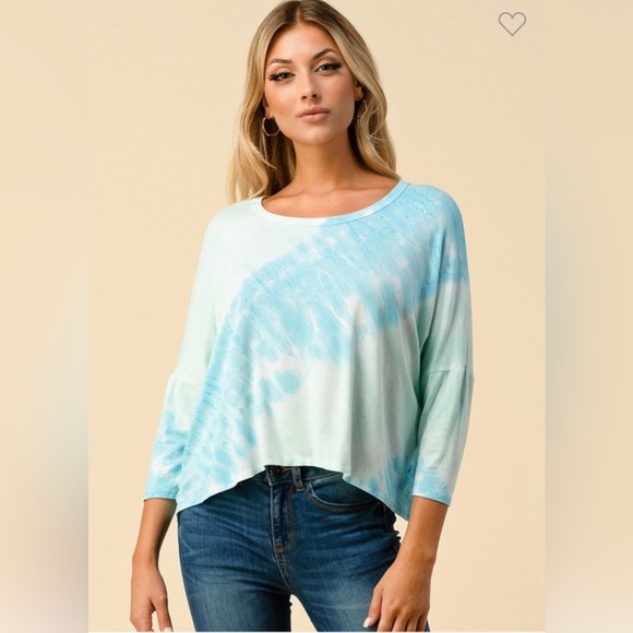 Lemon Tree Blue Tie Dye Top - Picture 5 of 6